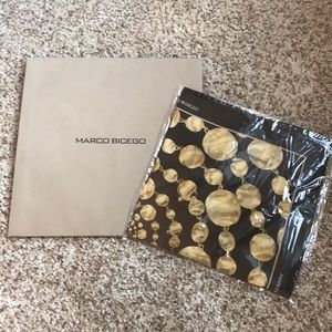 Marco Bicego Lunaria Brown, Gold Square Silk Scarf